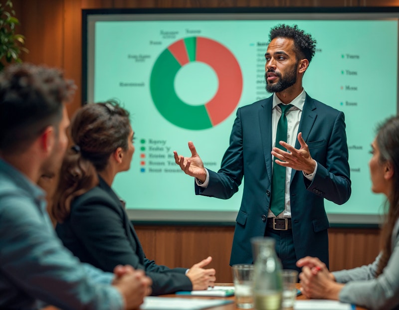 Profesional analizando gráficos de inversión y portafolio financiero
